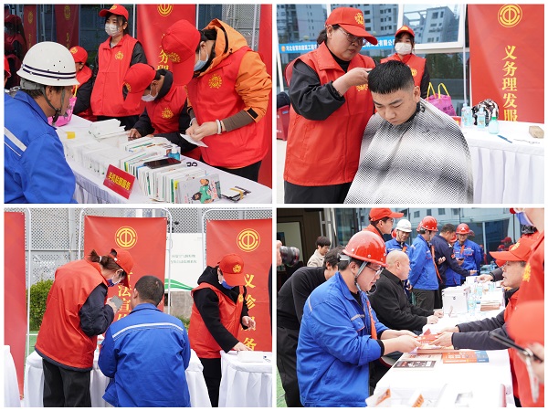 二分公司西三教項目部迎來(lái)省直勞?！按笈褴?chē)”志愿服務(wù)隊